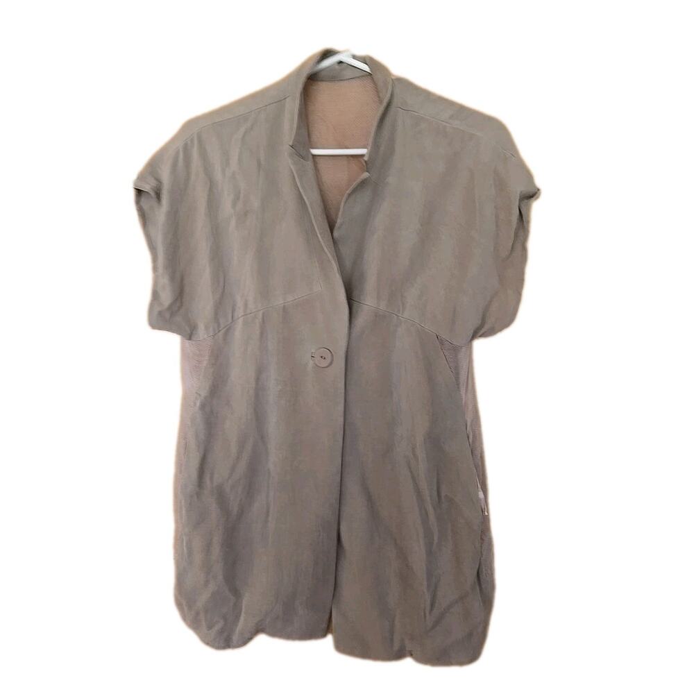 OBA ASIA BROWN Silk Jacket XS WOMEN SHORT SLEEVE FITTED
